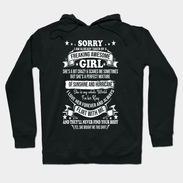 Sorry I Am Already Taken By Awesome Girl Valentine Day Hoodie by Buleskulls 